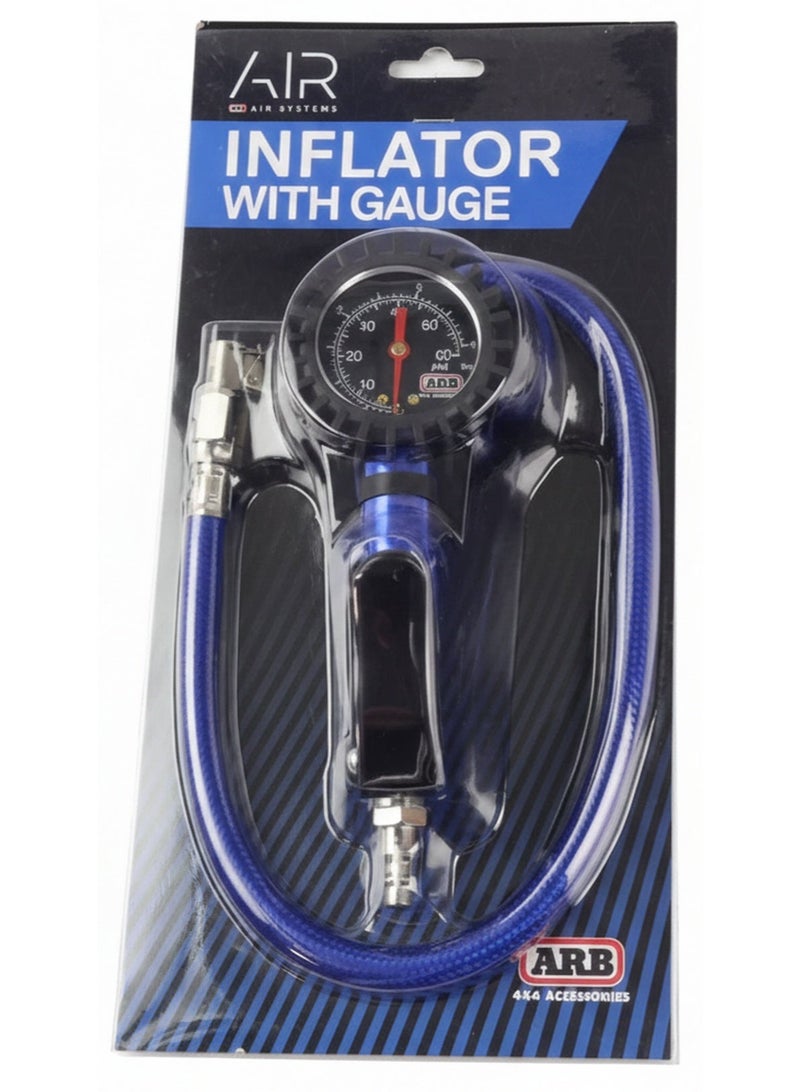 ARB Analog Tire Inflator Gauge With Braided Hose & Air Bleed Button - Image 1